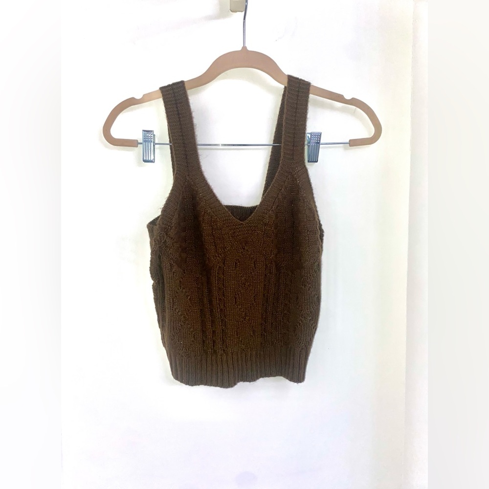 Brown Crochet Tank Top